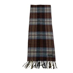 Fiori Di Firenze Made in Italy multi check plaid wool scarf 11.5x70”